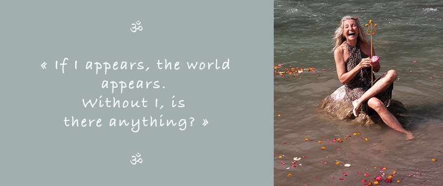 Picture and Quote of Ganga Mira: If I appears, the world appears. Without I, is there anything?
